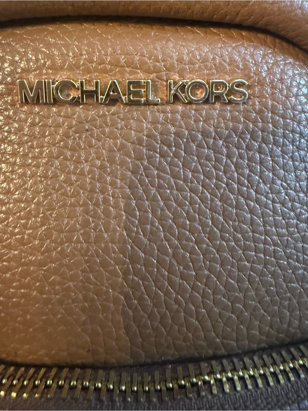 Michael Kors Brown Pebbled Leather Mini Backpack with Gold Hardware - Picture 4 of 7